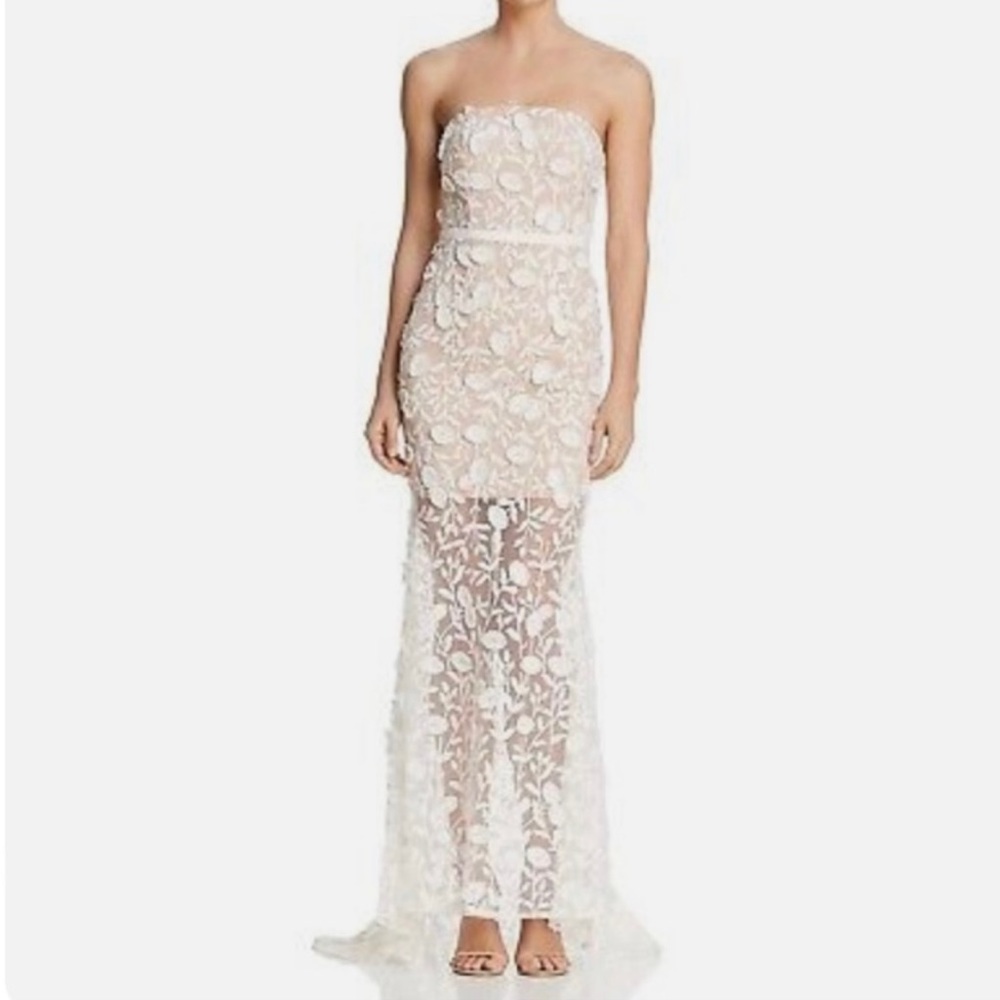 JARLO henna white strapless dress